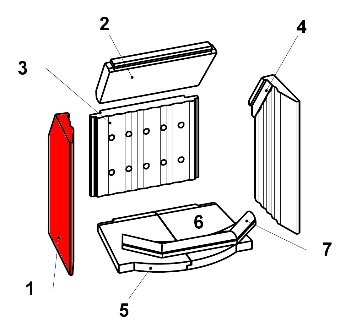 Leda Karat 511 D Seitenstein links A Feuerraumstein