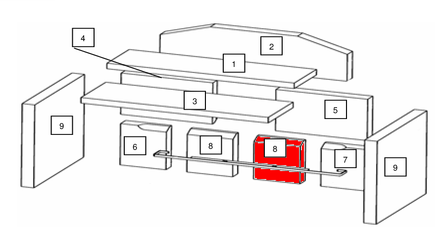 Wamsler Lenox Rückwandstein mittig unten rechts 