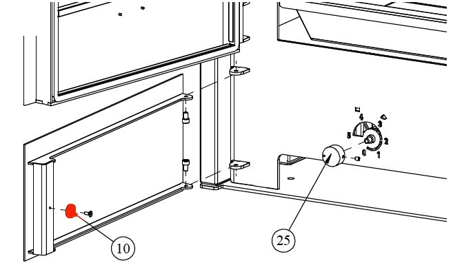 Fireplace Meltemi blokada drzwi zasobnika na drewno