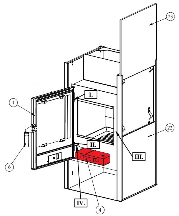 Fireplace Cremona skrzynka na popiół