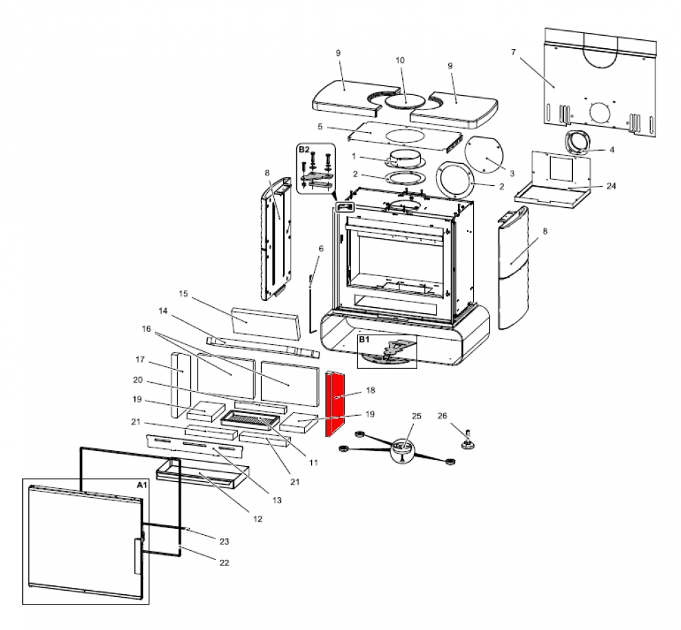 Haas+Sohn Fulham easy 347.15 Seitenstein rechts