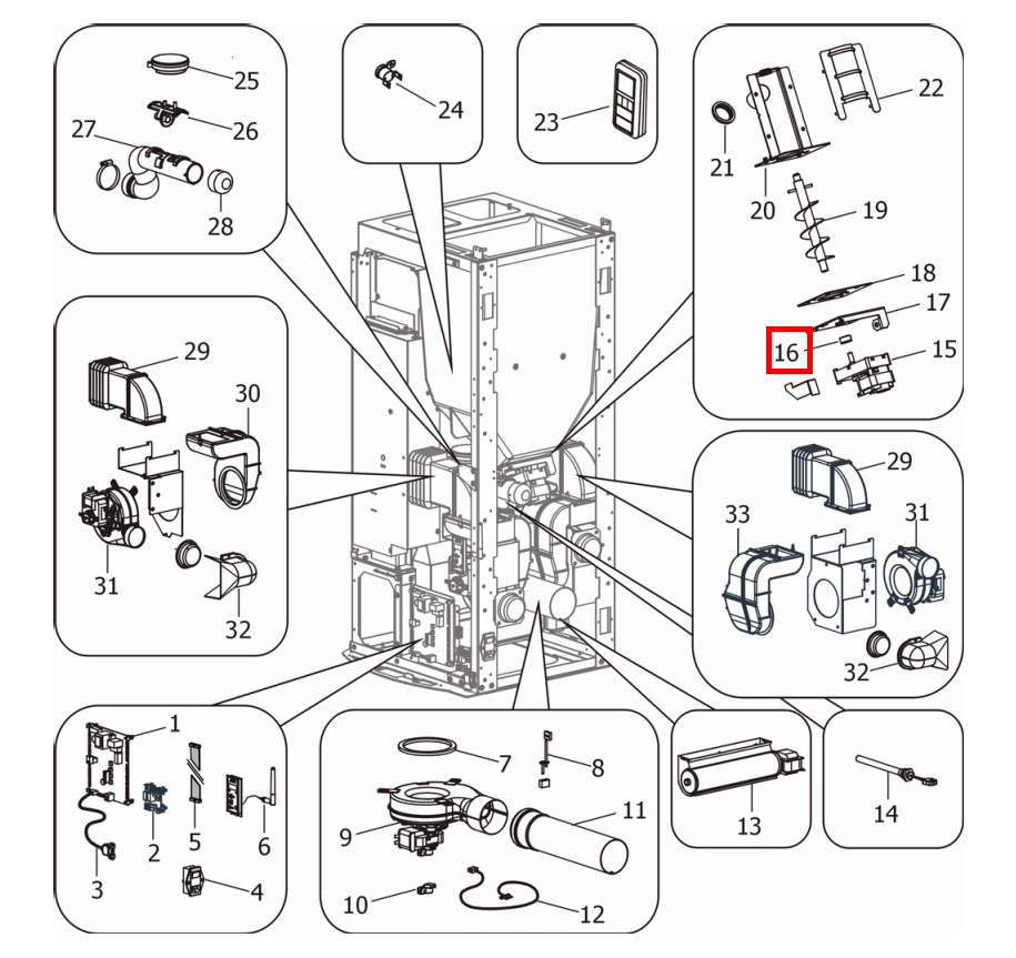 MCZ CLUB 2.0 COMFORT AIR element łączący motoreduktor