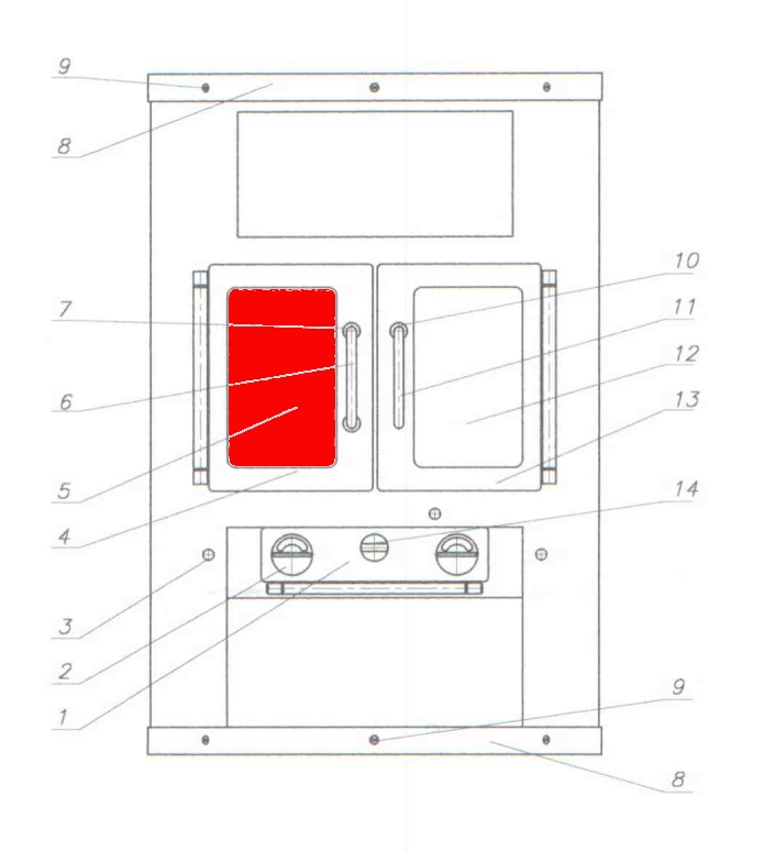 Fireplace Athen szyba wziernika z lewej strony A