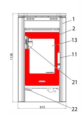 Haas-Sohn Eifel 230.17 drzwi komory paleniskowej