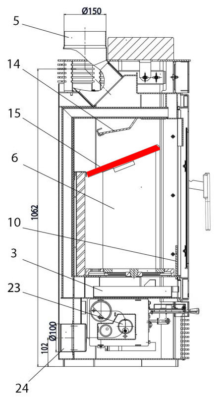 Haas+Sohn Hasvik 231.17 Déflecteur en bas pierre déflecteur de fumée