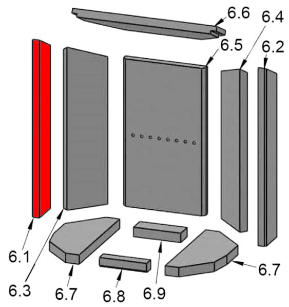 Justus P50-8 Seitenstein links vorne C Brennraumstein