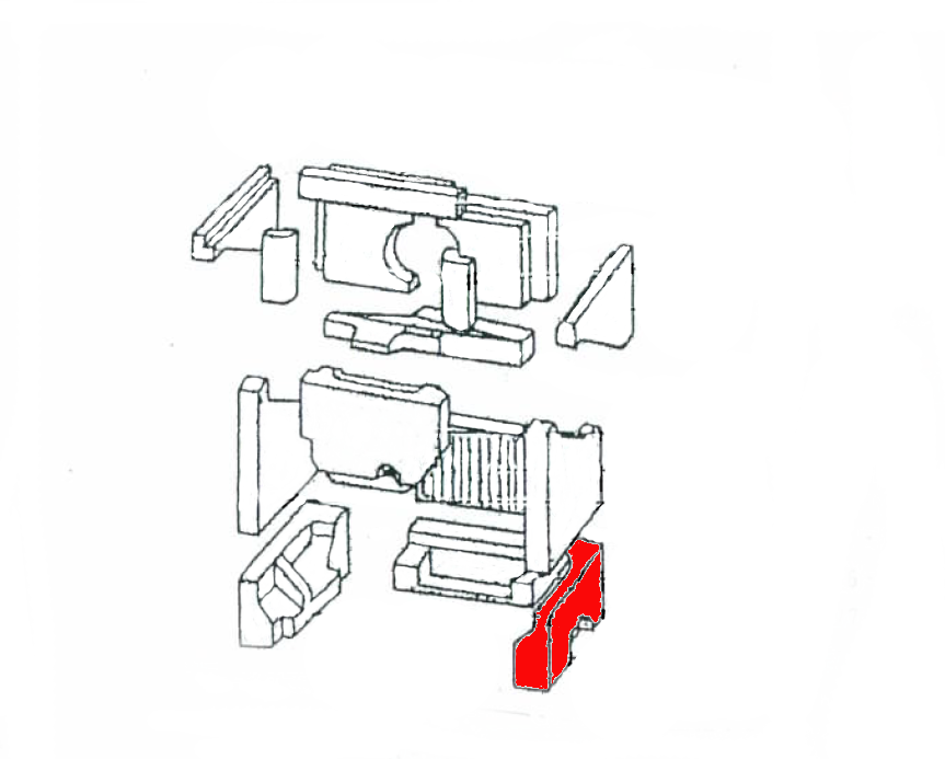 Koppe KH 60 Seitenstein rechts unten Brennraumstein