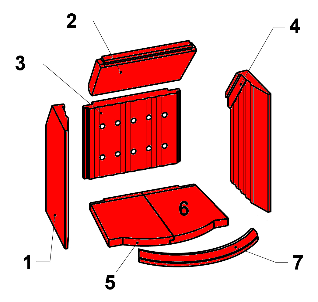 Leda Karat 572 W Feuerraumauskleidung A Brennraumauskleidung