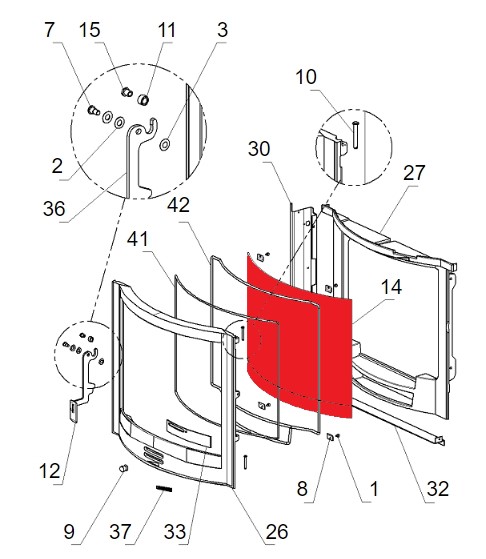 La Nordica Focolare 70 Tondo Sichtscheibe C Schauglas