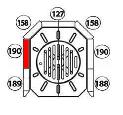 Haas+Sohn Nordland 215.15 Pierre de paroi côté arrière gauche pierre de la chambre de combustion