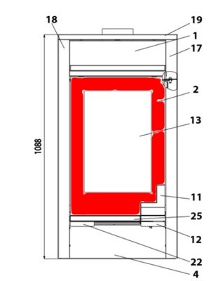 Haas-Sohn Bilbao 327.15 drzwi komory paleniskowej żeliwo szare