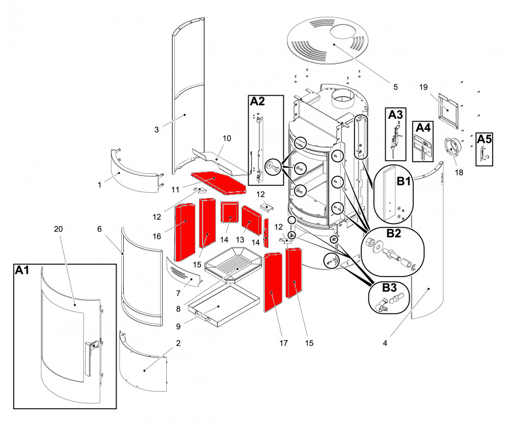 Haas+Sohn Olbia easy 209.15 Feuerraumauskleidung