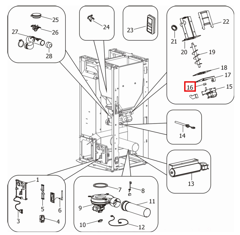 MCZ EGO-Air 2.0 element łączący motoreduktor