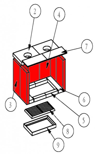 Eurotherm Rubin cegła boczna zestwa B