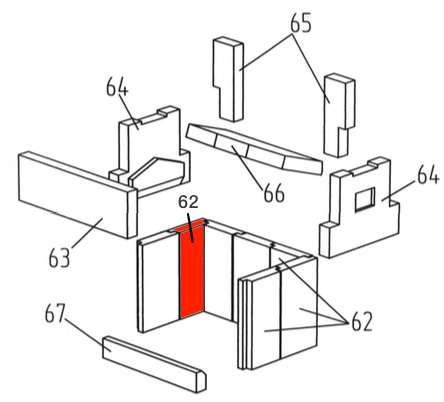 Wamsler WO 109-8 F Seitenstein links unten hinten Schamottestein