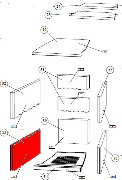 Fireplace Baccara Novo Seitenstein links unten Vermiculitestein