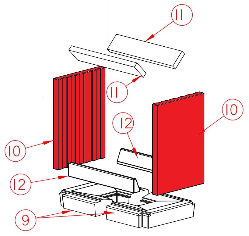 Spartherm Mini S-FDh-57 cegła boczna zestwa