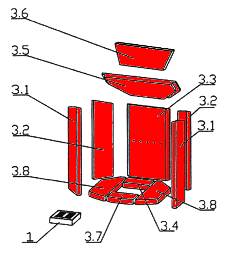 Oranier Polar 4 Feuerraumauskleidung A  Brennraumsteine