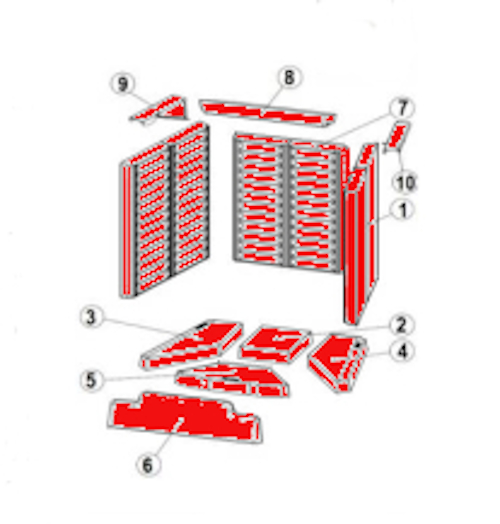 Austroflamm 55x45 K Feuerraumauskleidung Brennraumsteine