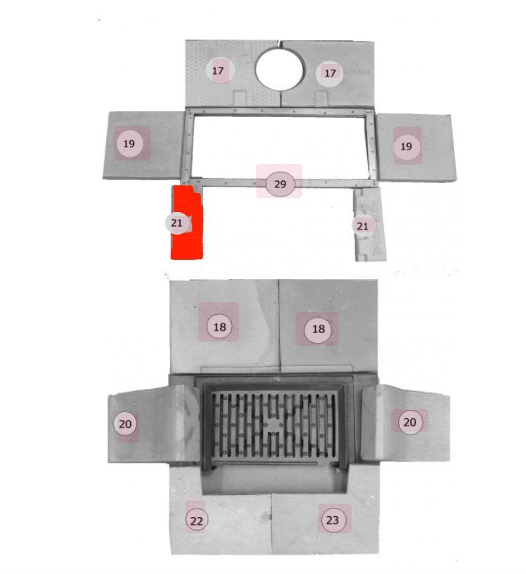 Haas+Sohn Carina 191.12 Vorderstein links Feuerraumstein