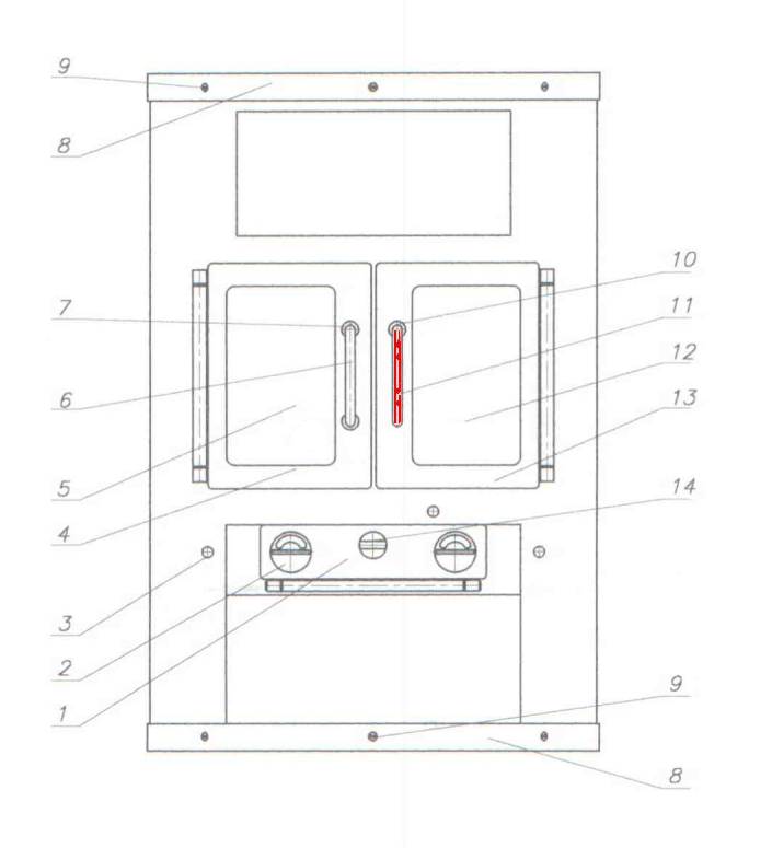 Fireplace Athen uchwyt drzwi komora paleniskowa A