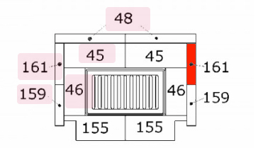 Haas+Sohn Göteborg 252.17 Pierre de paroi côté arrière droit pierre de foyer