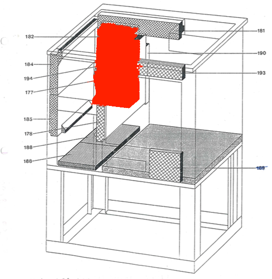 Wamsler K116 Rückwandstein unten B 