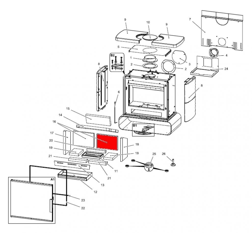 Haas+Sohn Fulham easy 347.15 Rückwandstein rechts