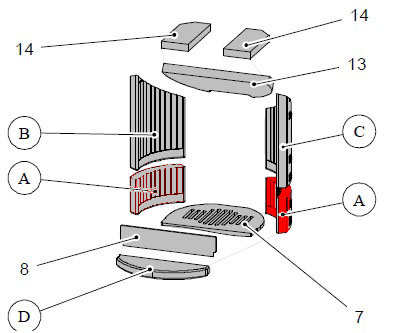 Haas+Sohn Ficus III 287.12 Pierre de paroi côté à droite en bas