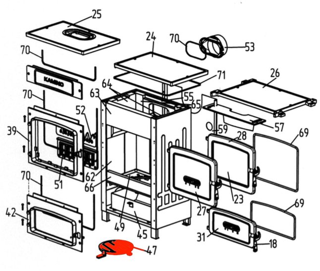 Wamsler Kamino 109-6 F/A Grille en fonte dessin éclaté