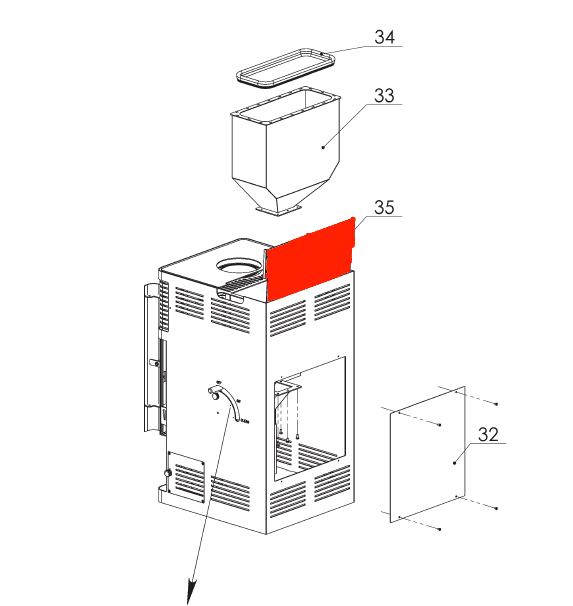 Fireplace Gravio zaślepka pokrywa zbiornika