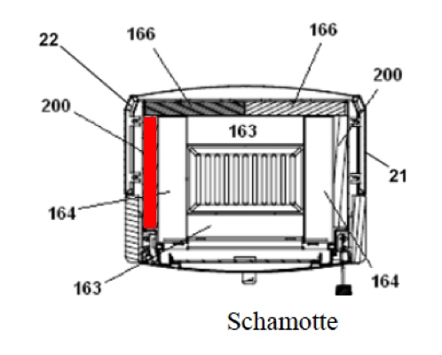 Haas+Sohn Modena 305.15 Pierre de paroi côté à gauche pierre de la chambre de combustion